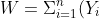 W = \Sigma^n_{i = 1} (Y_i)